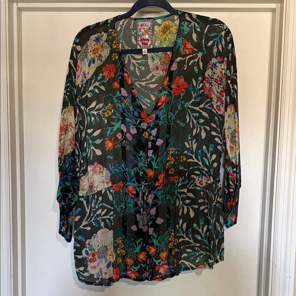 Johnny Was Multicolor Floral Blouse